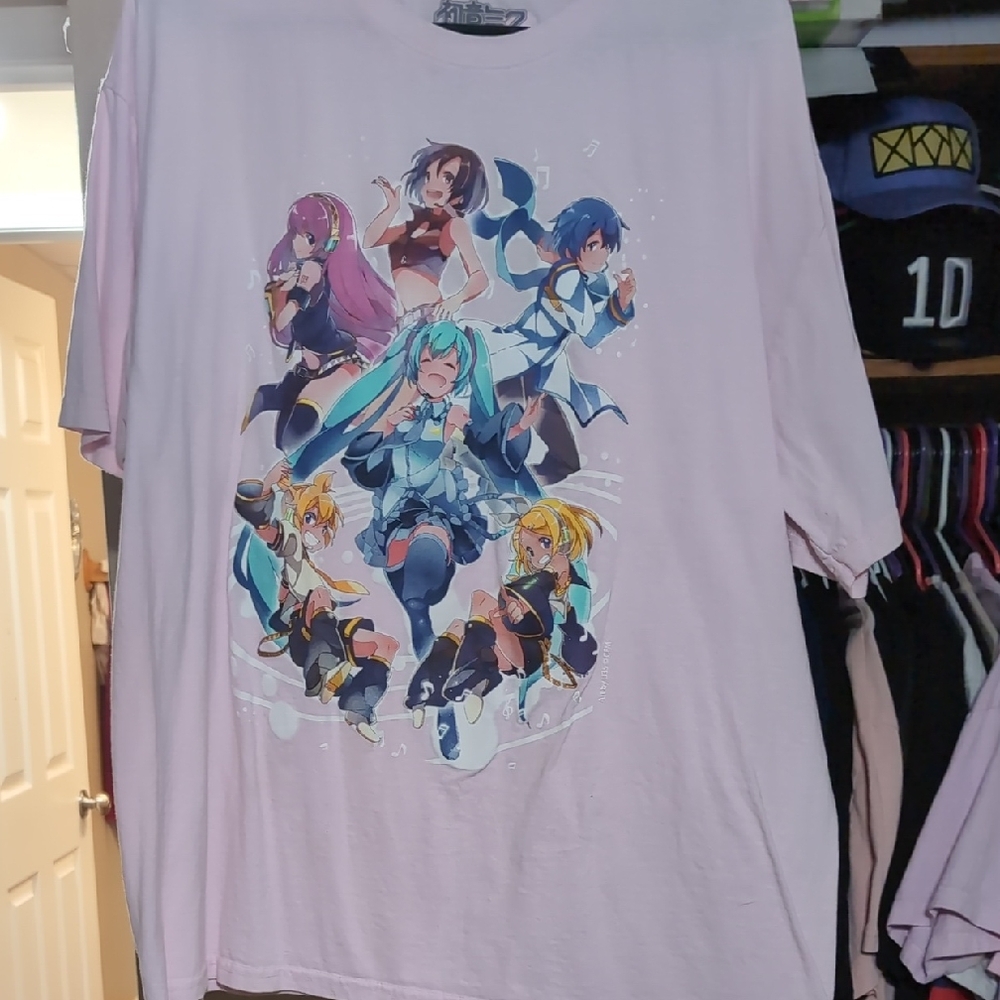 Men's Hatsune Miku Pink T-Shirt - XL